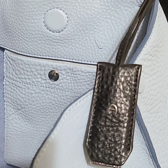 Etienne Aigner Baby Blue Leather Tote/Shoulder Bag - Picture 6 of 13